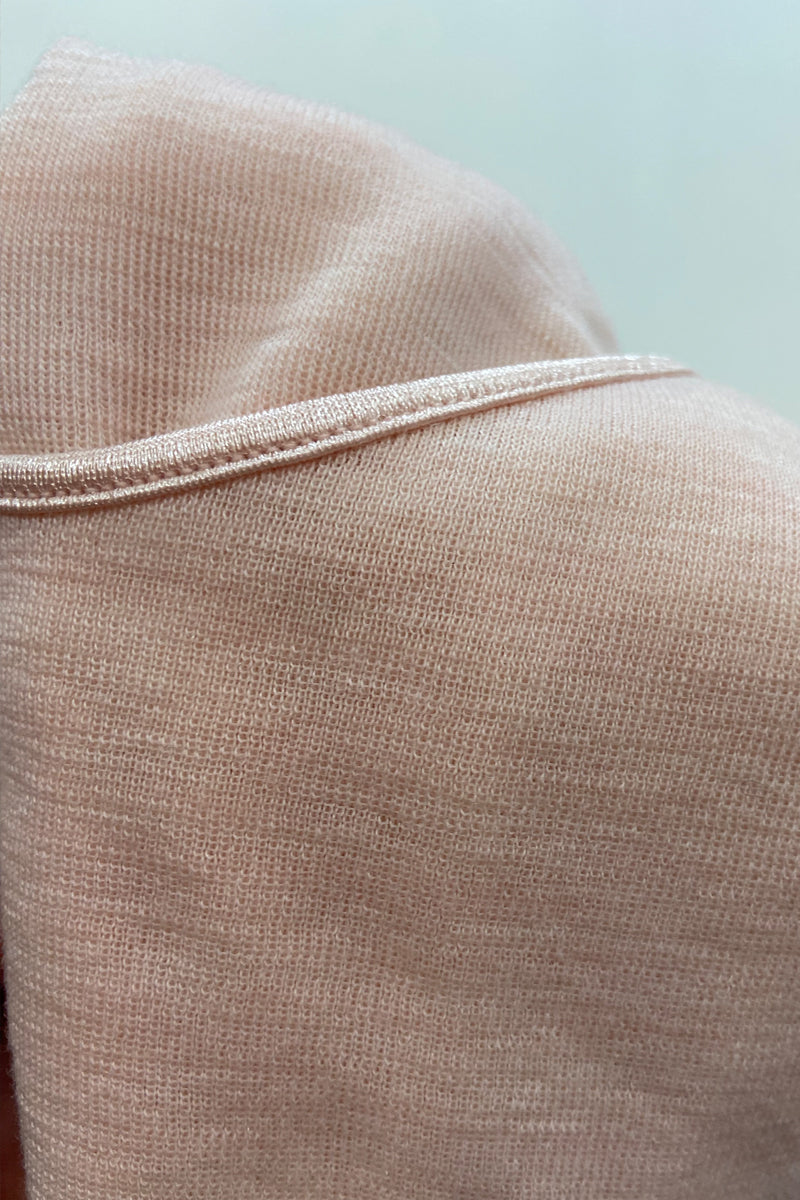 Body da donna Sara in lana seta - Spalla larga e bordo di raso