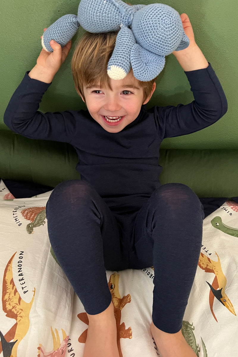 Maglia intima bambino Trottola in lana e seta - Manica Lunga Caldo comfort e 100% Made in Italy