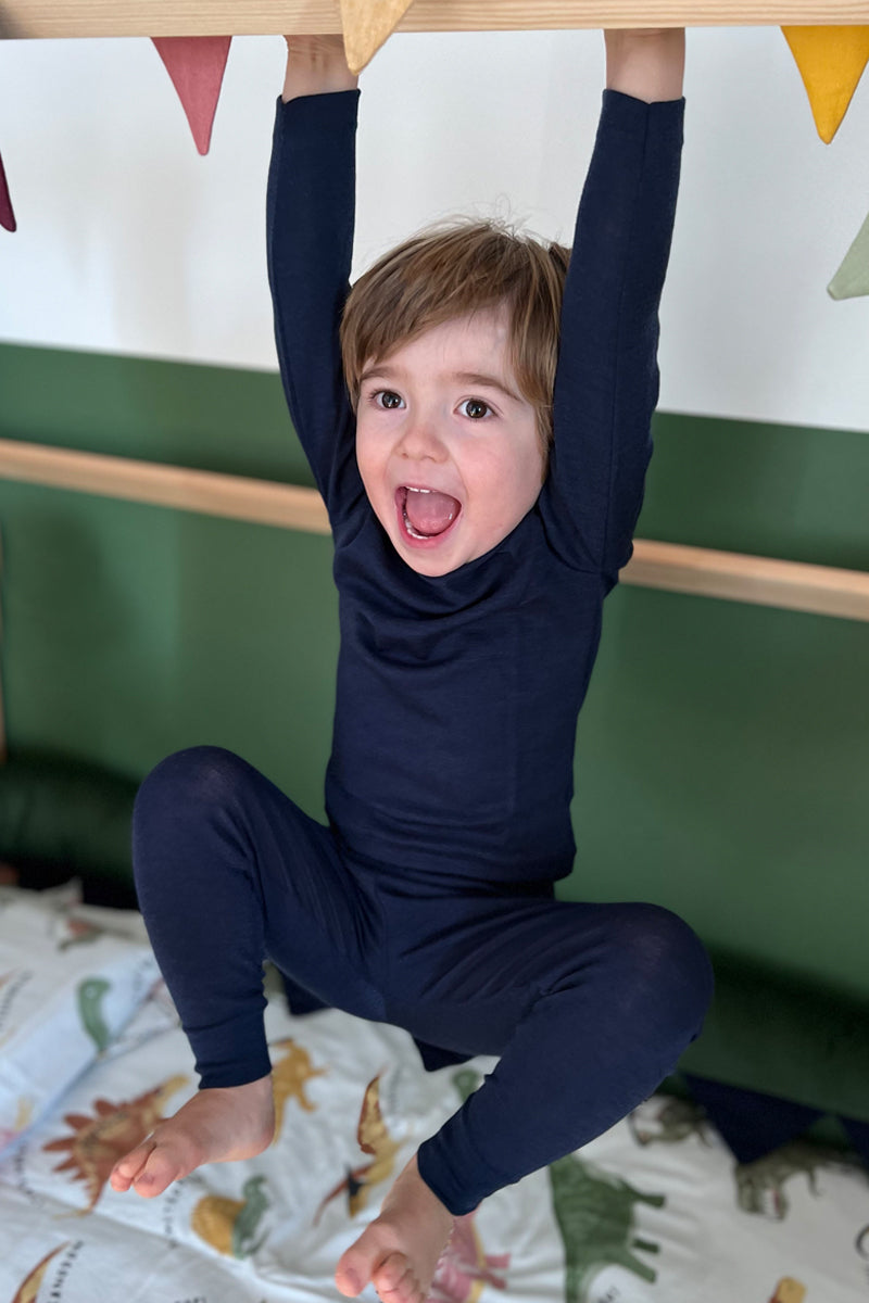 Maglia intima bambino Trottola in lana e seta - Manica Lunga Caldo comfort e 100% Made in Italy