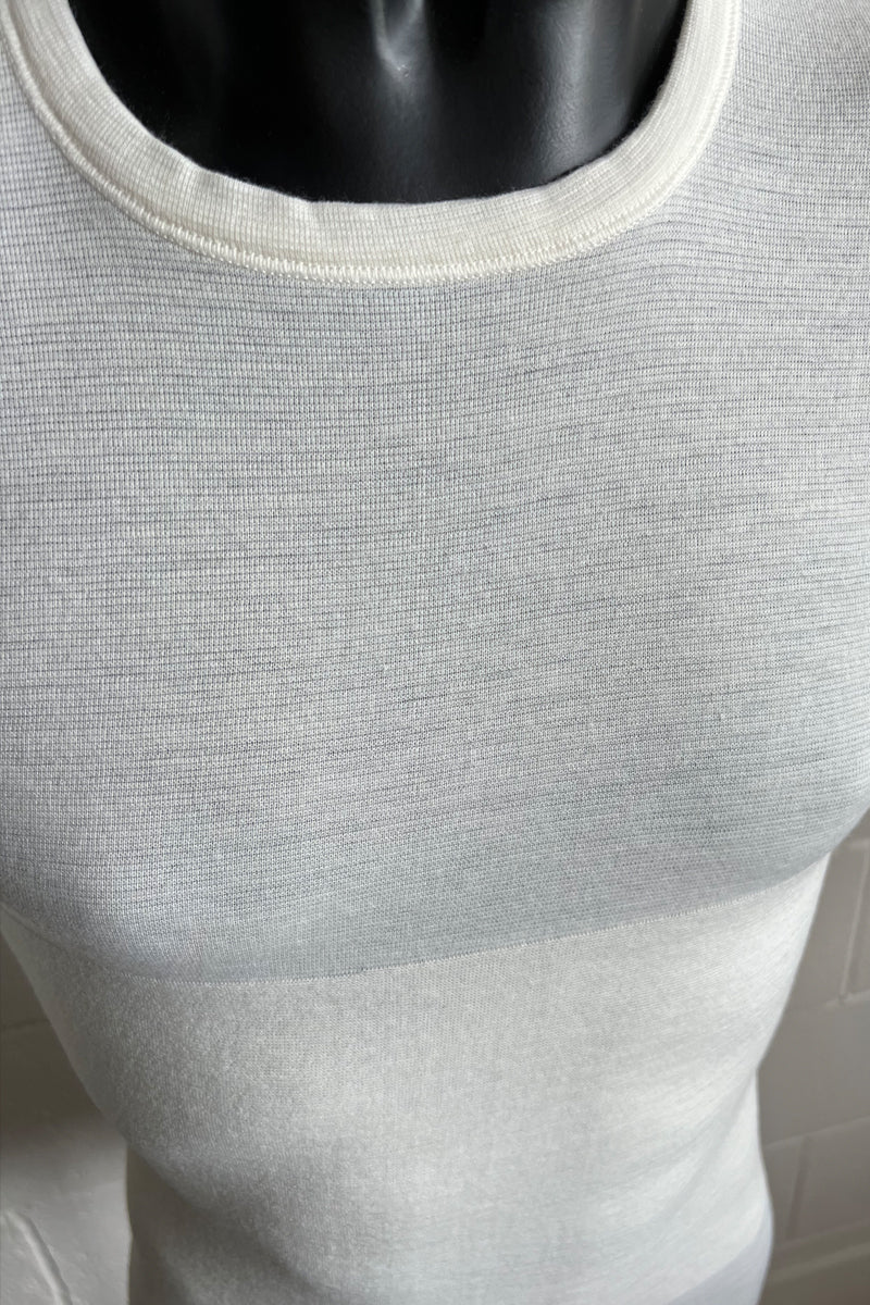 Canotta intima da uomo U22 in elastan - Spalla larga e girocollo con cintura incorporata
