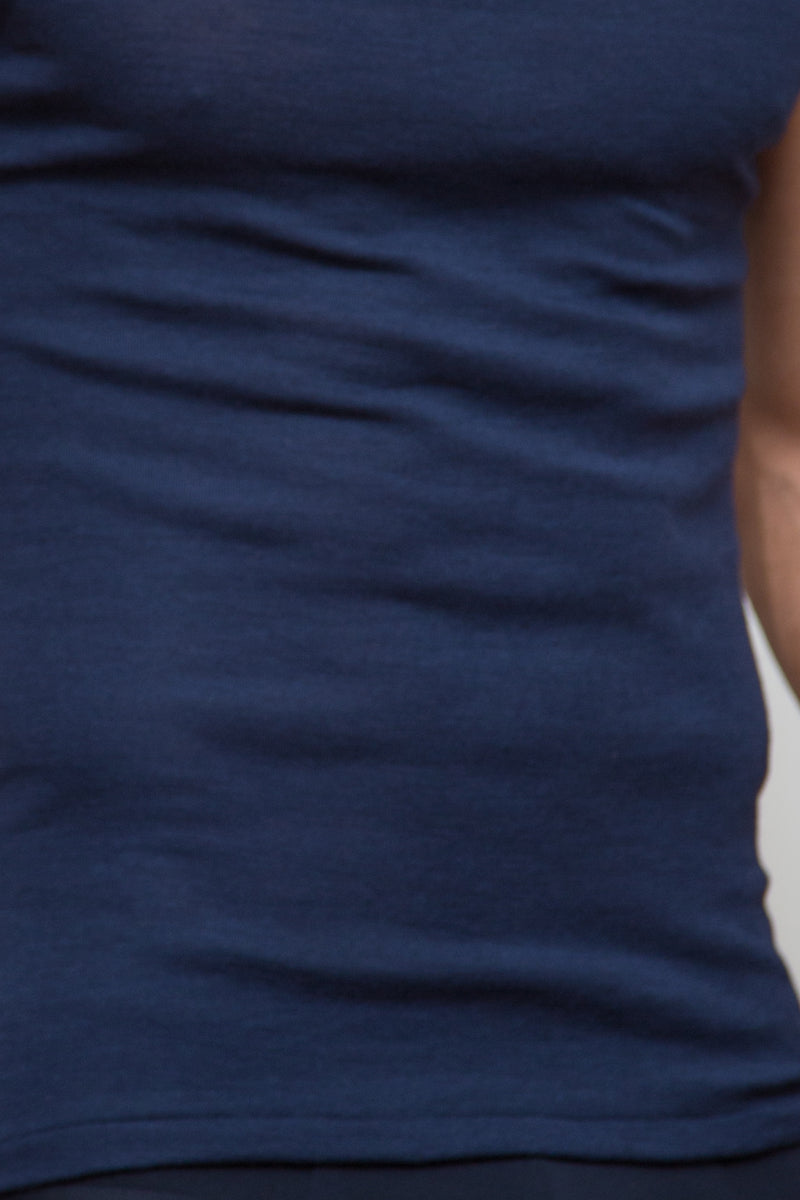 Maglia intima uomo Sassari in lana vergine extrafine e seta - Maniche lunghe e girocollo