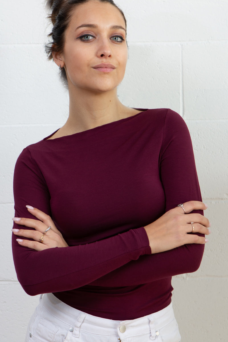 Maglia barchetta da donna Venere in Micromodal - Morbidissima ed elastica